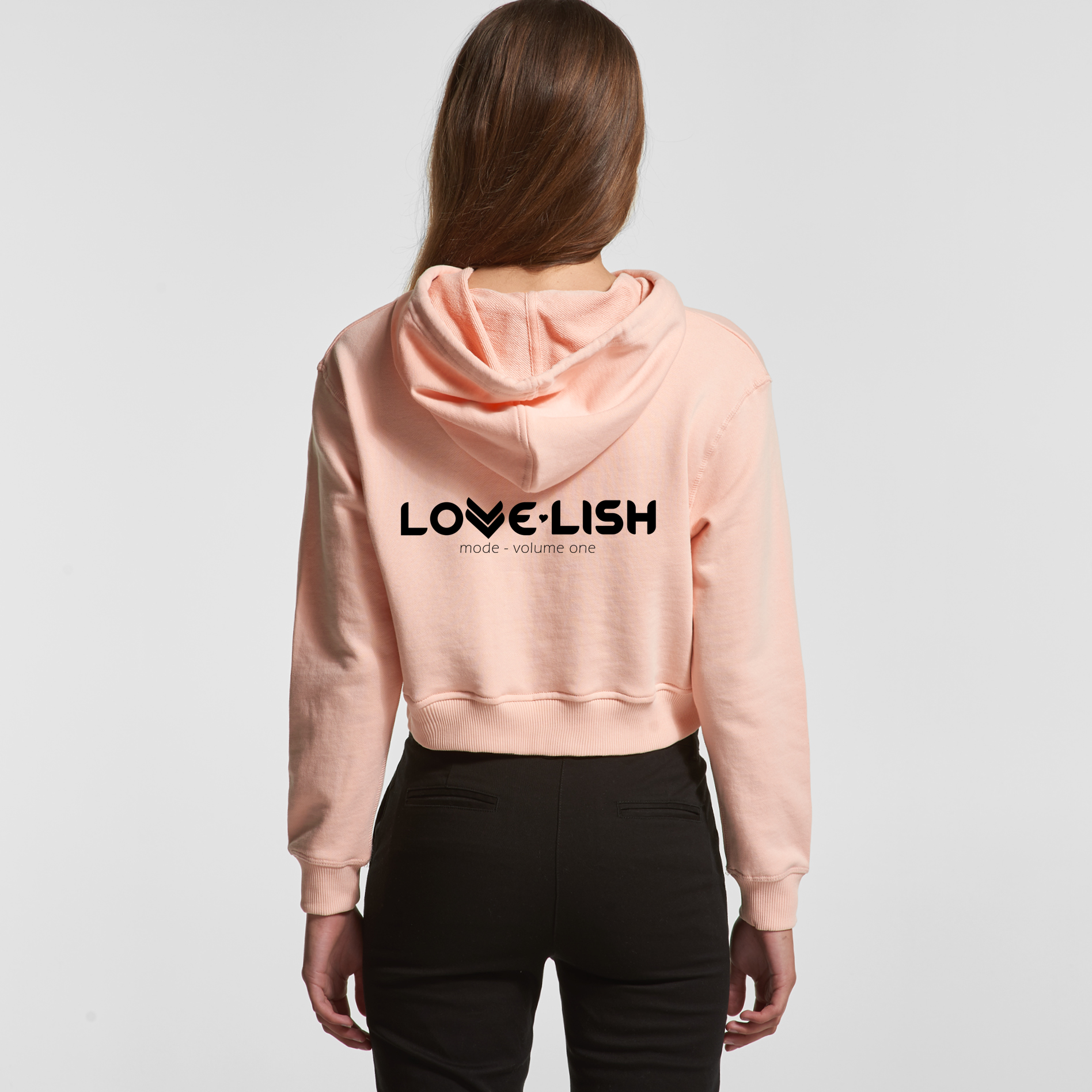 4122 CROP HOOD PINK BACK MODEL LL